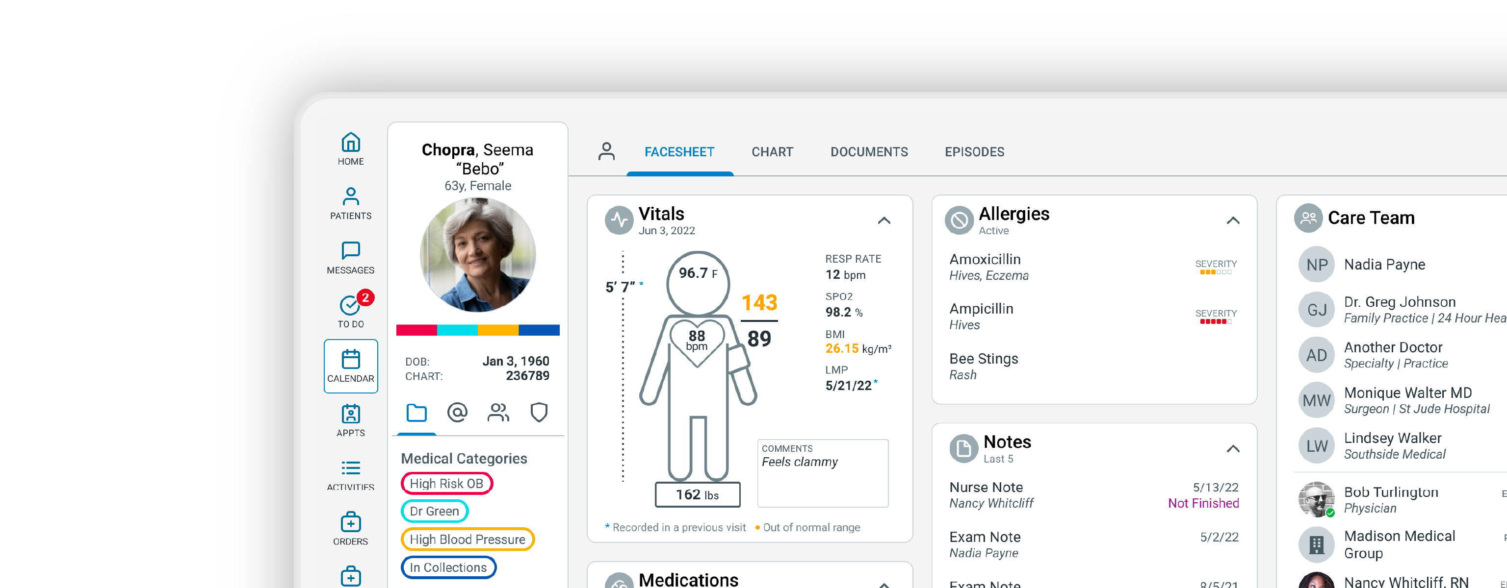 Triarq Health software interface